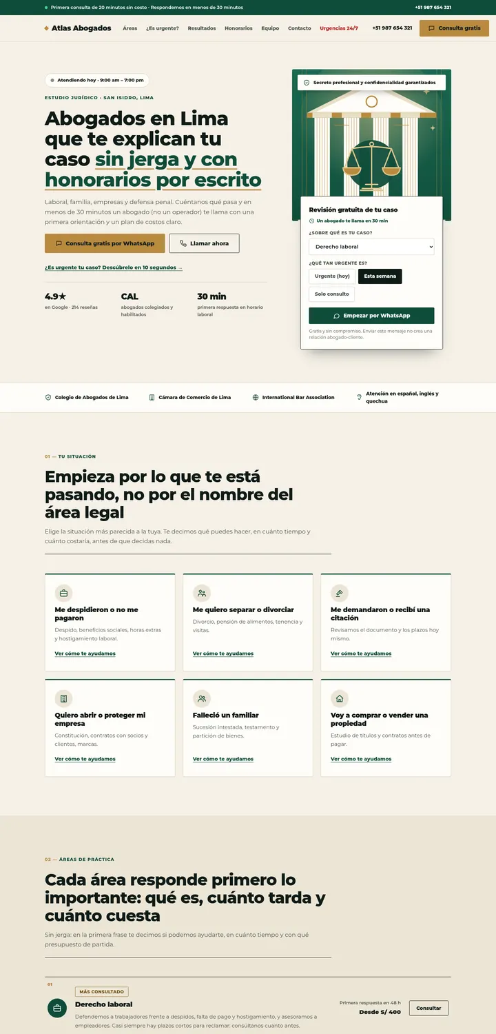Captura de la plantilla Atlas Abogados Editorial