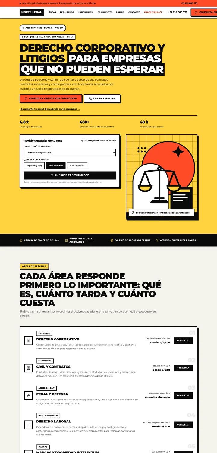 Captura de la plantilla Norte Legal Audaz