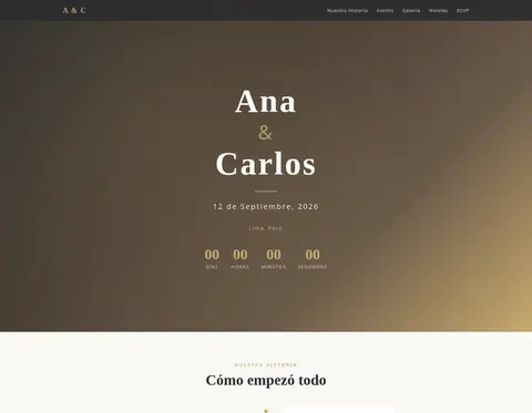 Plantilla Boda Clásica Dorada