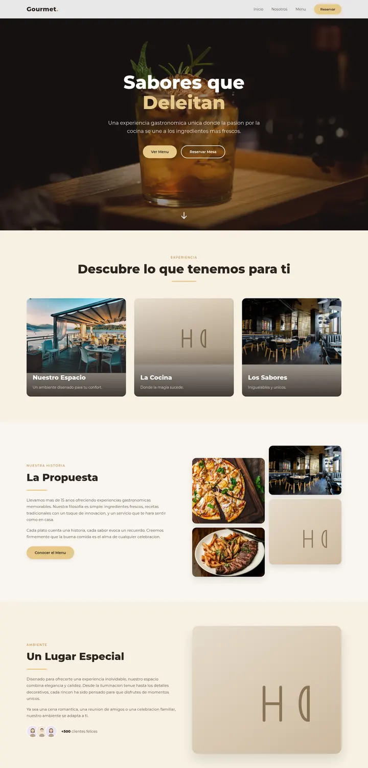 Captura de la plantilla Restaurante Gourmet