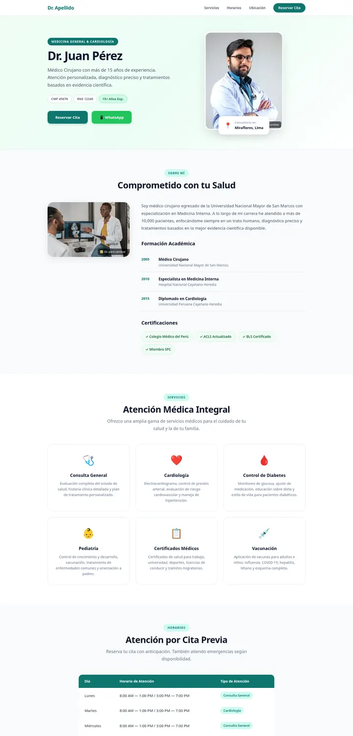Captura de la plantilla Consultorio Médico Pro