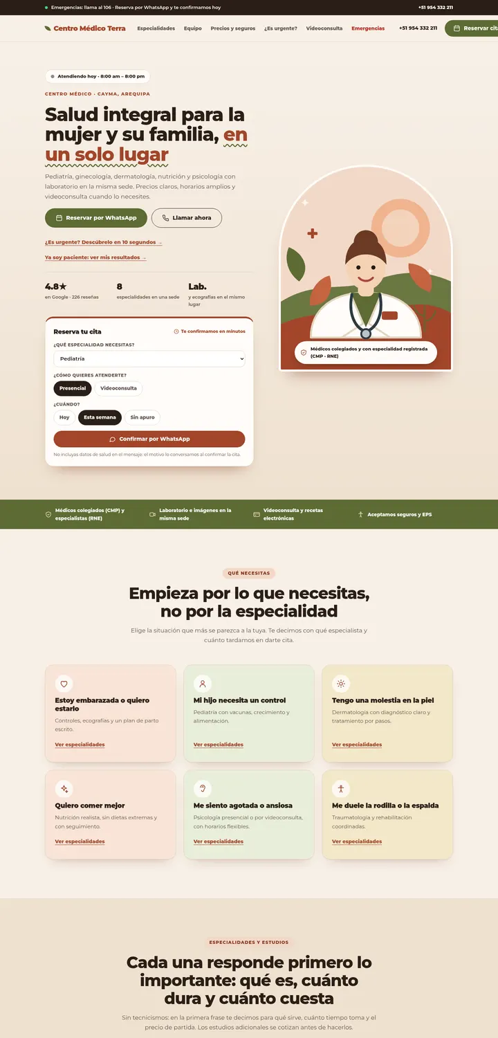 Captura de la plantilla Centro Médico Terra Natural