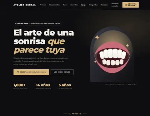 Plantilla Atelier Dental Premium para odontólogos
