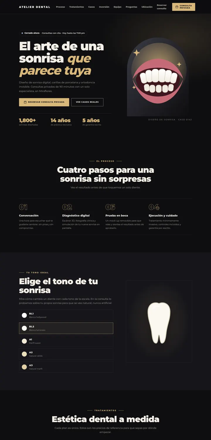 Captura de la plantilla Atelier Dental Premium
