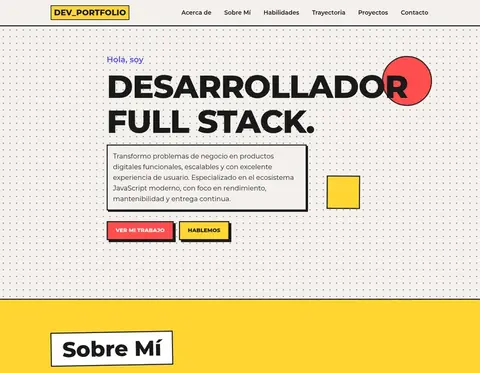 Plantilla Portafolio Neobrutalista