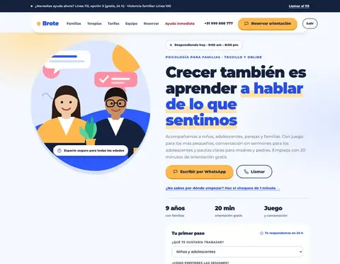 Plantilla Brote · Familias y adolescentes para psicólogos