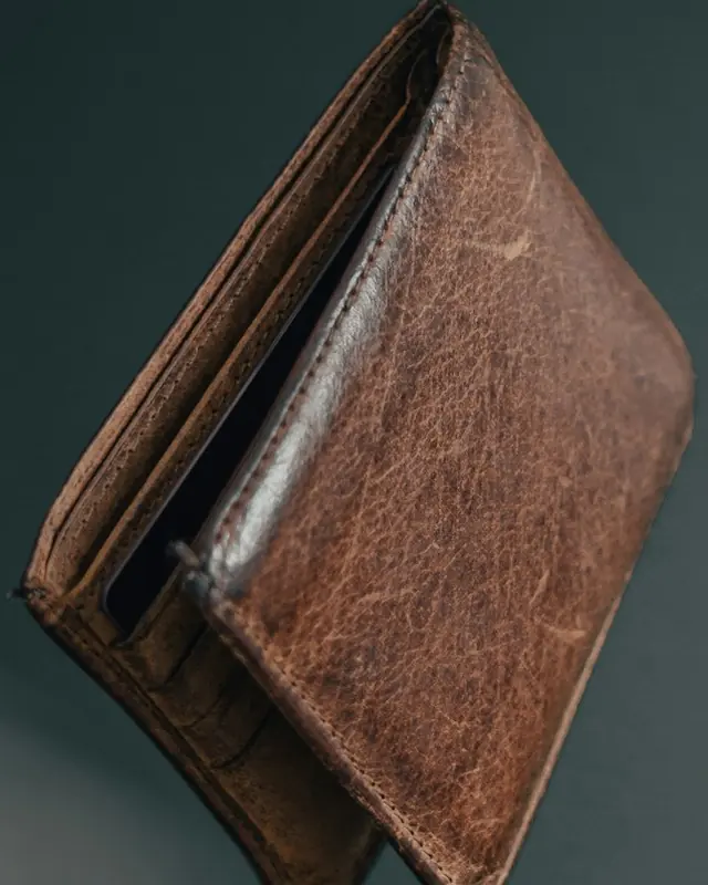 Billetera de cuero Marrón: detalle 1