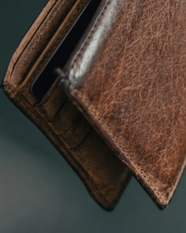 Billetera de cuero Marrón: detalle 2